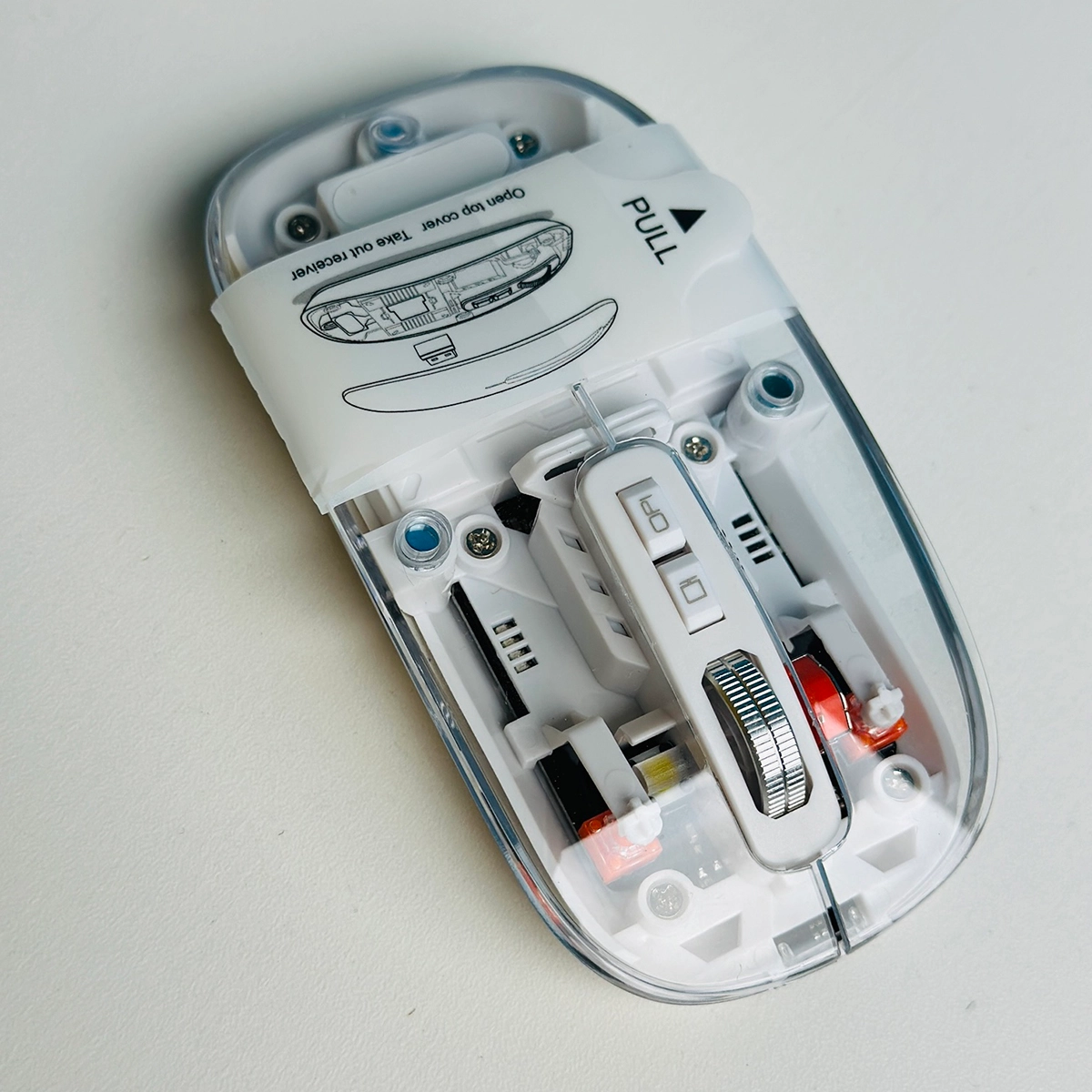 GearUP WM30 Transparent Crystal Wireless Mouse | 2.4G + Bluetooth | Magnetic | White